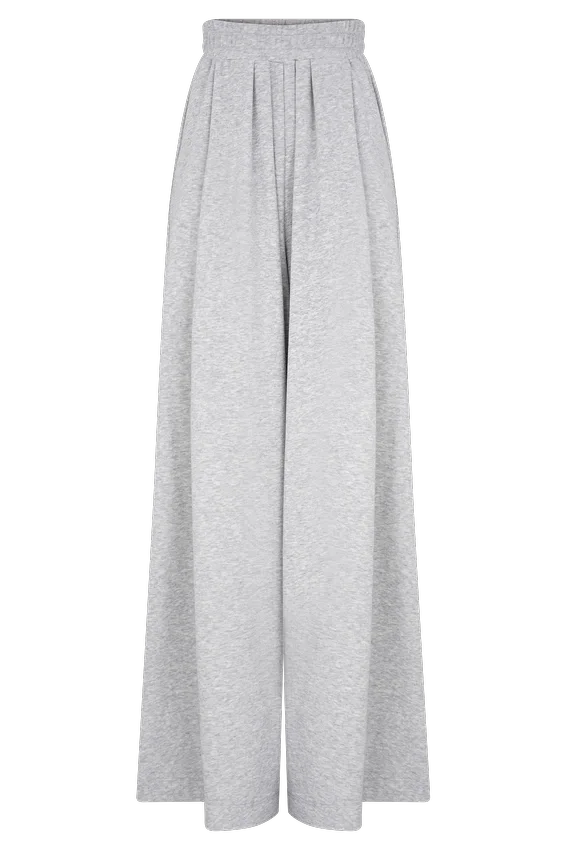Aspen Gathered Wide Leg Jogger – Light Grey Marle Aspen Gathered Wide Leg Jogger – Light Grey Marle