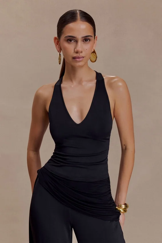 Aspyn Slinky And Mesh Top – Black Aspyn Slinky And Mesh Top – Black