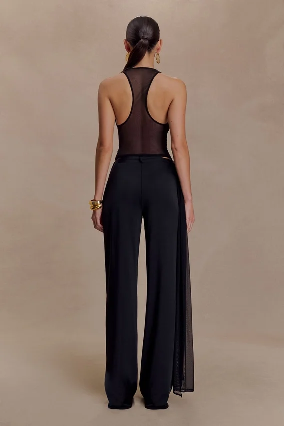 Aspyn Slinky Gathered Wide Leg Pants – Black Aspyn Slinky Gathered Wide Leg Pants – Black