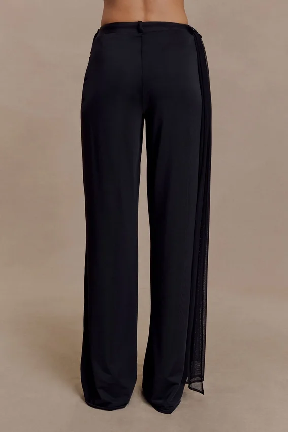 Aspyn Slinky Gathered Wide Leg Pants – Black Aspyn Slinky Gathered Wide Leg Pants – Black