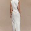 Astrid Asymmetric Sleeveless Suiting Top – White Astrid Asymmetric Sleeveless Suiting Top – White