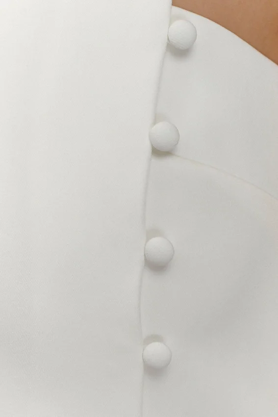 Astrid Asymmetric Sleeveless Suiting Top – White Astrid Asymmetric Sleeveless Suiting Top – White