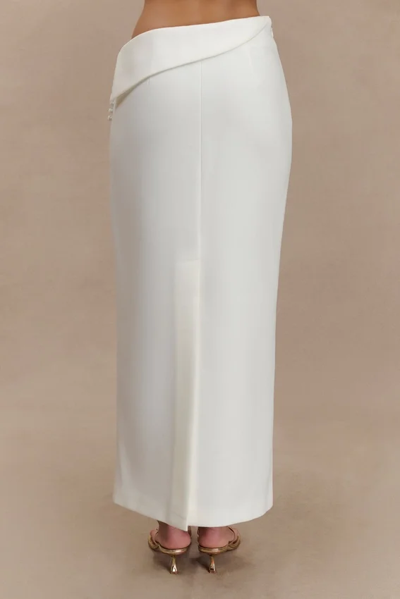 Astrid Suiting Midi Skirt – White Astrid Suiting Midi Skirt – White