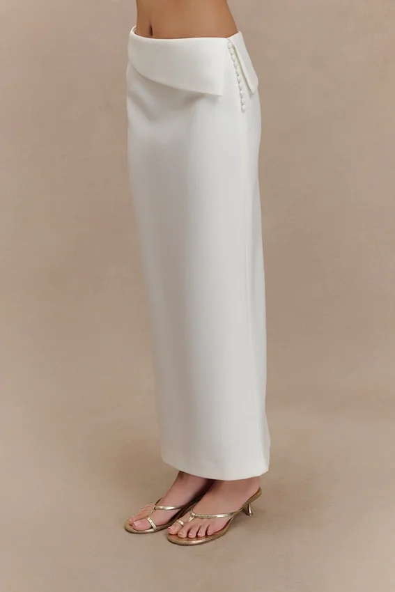 Astrid Suiting Midi Skirt – White Astrid Suiting Midi Skirt – White