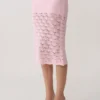 Atlantis Crochet Knit Midi Skirt – Baby Pink