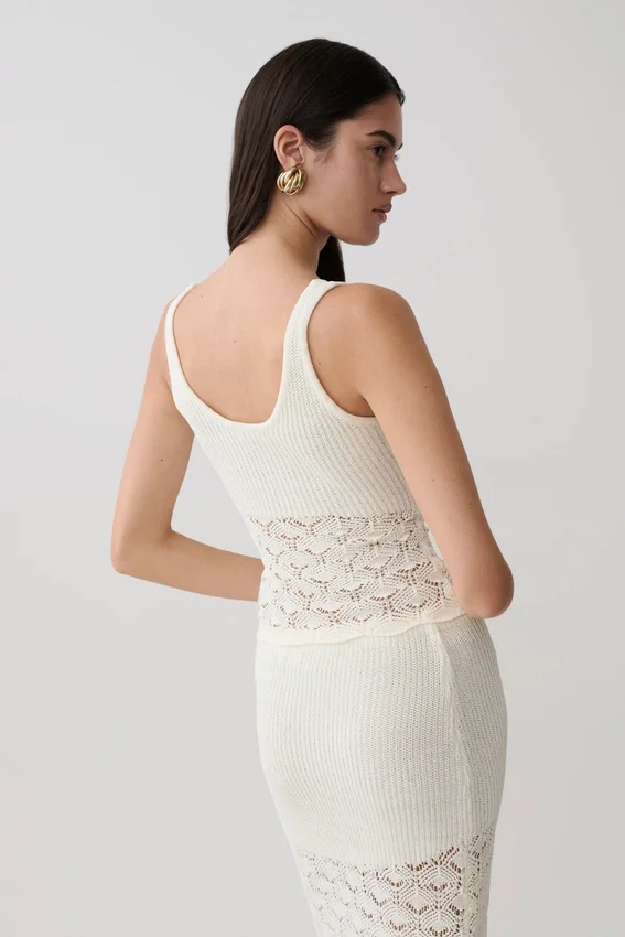Atlantis Crochet Knit Top – White Atlantis Crochet Knit Top – White