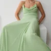 Aurelia Chiffon Maxi Dress – Sage