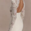 Aurelie Long Sleeve Lace Mini Dress – Ivory