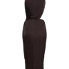 Aveline Draped Halter Midi Dress – Dark Chocolate