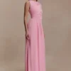 Ayeshya Slinky Asymmetric Maxi Dress – Candy Pink