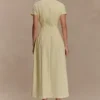 Aysha Buttoned Linen Midi Dress – Lemon