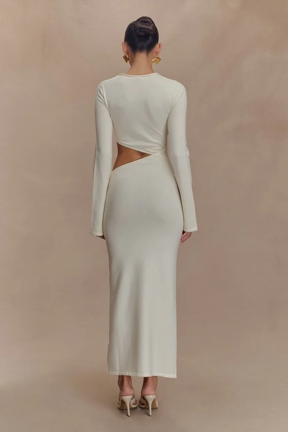 Azariah Long Sleeve Knit Midi Dress – Ivory Azariah Long Sleeve Knit Midi Dress – Ivory
