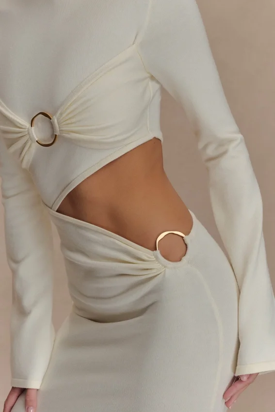 Azariah Long Sleeve Knit Midi Dress – Ivory Azariah Long Sleeve Knit Midi Dress – Ivory