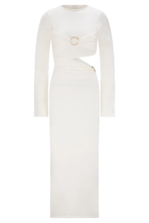 Azariah Long Sleeve Knit Midi Dress – Ivory Azariah Long Sleeve Knit Midi Dress – Ivory