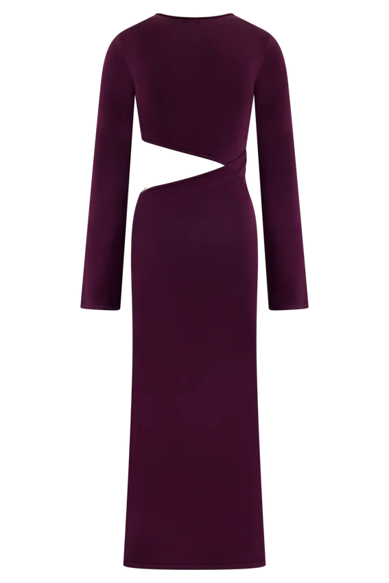 Azariah Long Sleeve Knit Midi Dress – Plum Azariah Long Sleeve Knit Midi Dress – Plum