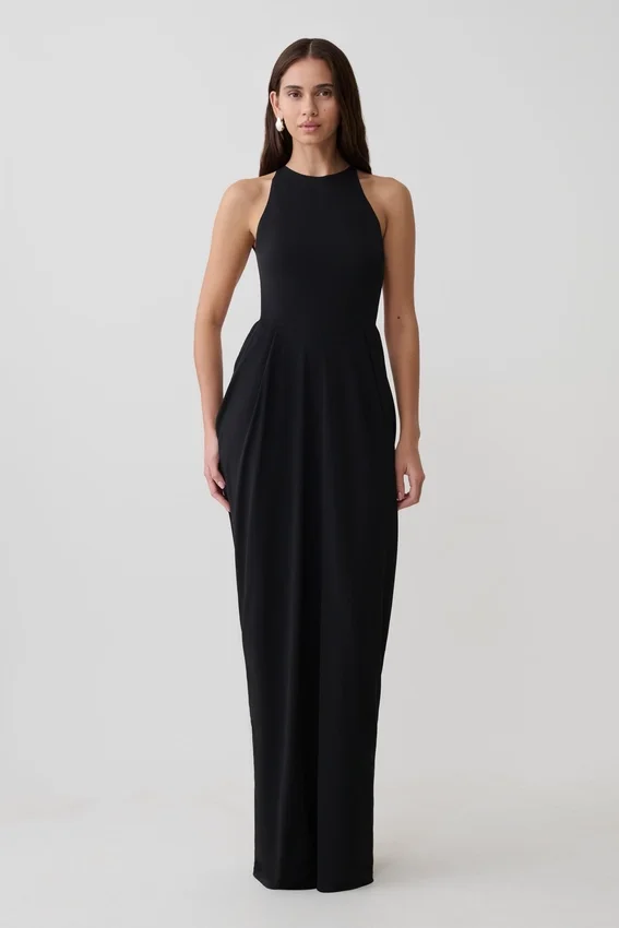 Bahari Low Back Halter Maxi Dress – Black Bahari Low Back Halter Maxi Dress – Black