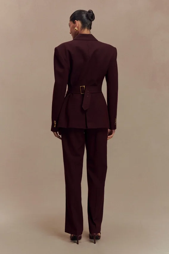 Bellamy Cinched Blazer – Mahogany Bellamy Cinched Blazer – Mahogany