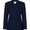 Bellamy Cinched Blazer – Navy Pinstripe