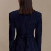 Bellamy Cinched Blazer – Navy Pinstripe