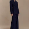 Bellamy Cinched Blazer – Navy Pinstripe