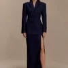 Bellamy Cinched Blazer – Navy Pinstripe