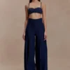 Belle Denim Cropped Bralette – Indigo Blue