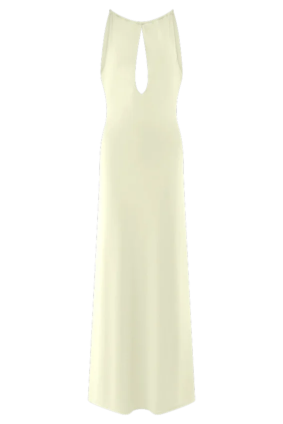 Beryl Slinky Maxi Dress With Pearls – Ivory Beryl Slinky Maxi Dress With Pearls – Ivory