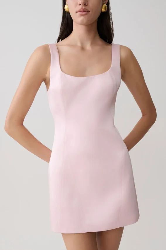 Beth Satin Mini Dress – Pale Pink Beth Satin Mini Dress – Pale Pink