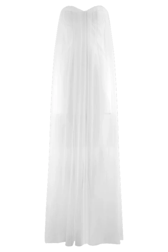 Bettany Chiffon Strapless Maxi Dress – White Bettany Chiffon Strapless Maxi Dress – White