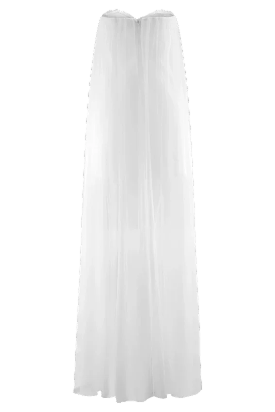 Bettany Chiffon Strapless Maxi Dress – White Bettany Chiffon Strapless Maxi Dress – White