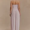Bex Strapless Slinky Maxi Dress With Split – Pale Pink Bex Strapless Slinky Maxi Dress With Split – Pale Pink