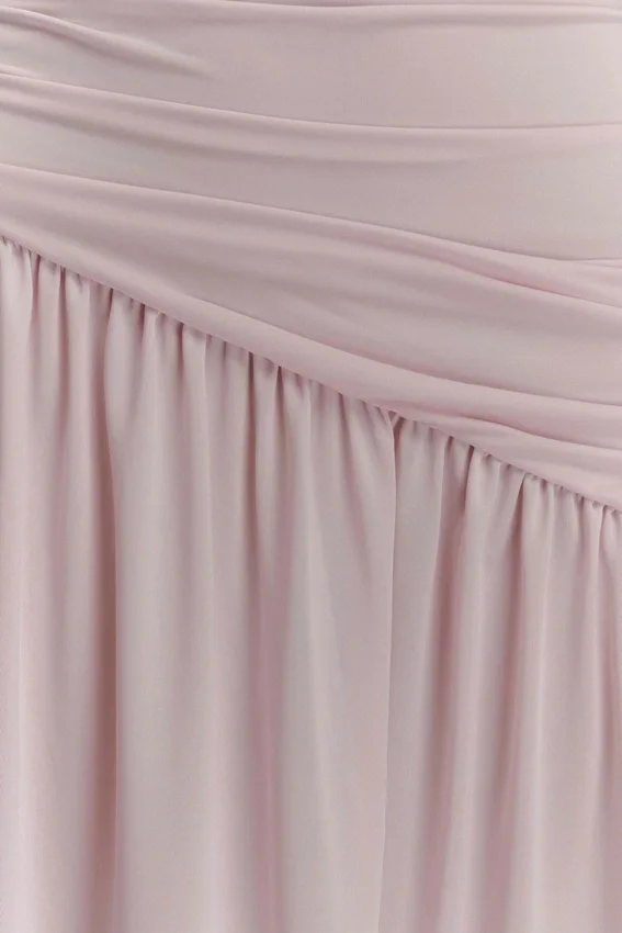 Bex Strapless Slinky Maxi Dress With Split – Pale Pink Bex Strapless Slinky Maxi Dress With Split – Pale Pink