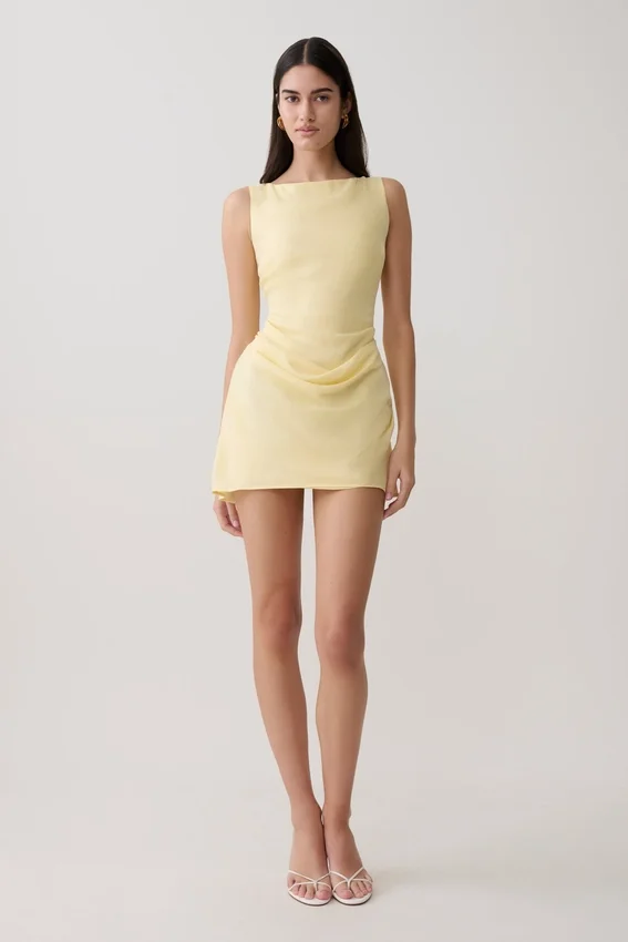 Bexley Draped Mini Dress – Butter Bexley Draped Mini Dress – Butter