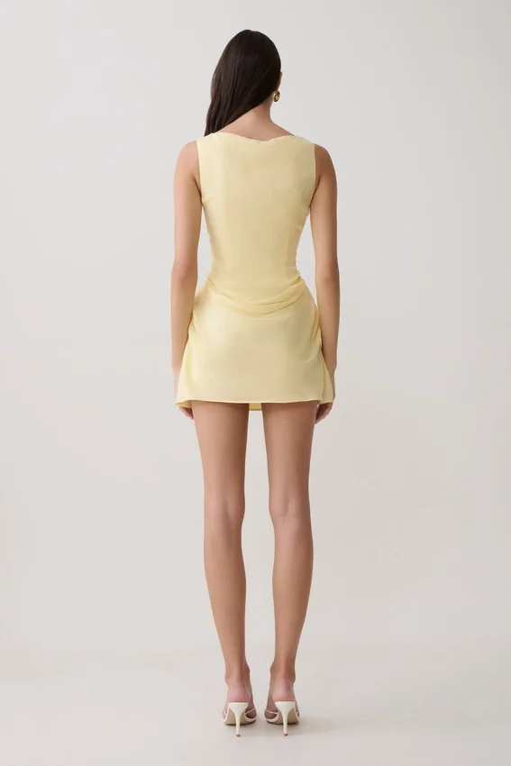 Bexley Draped Mini Dress – Butter Bexley Draped Mini Dress – Butter