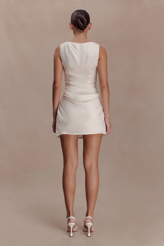 Bexley Draped Mini Dress – Ivory Bexley Draped Mini Dress – Ivory