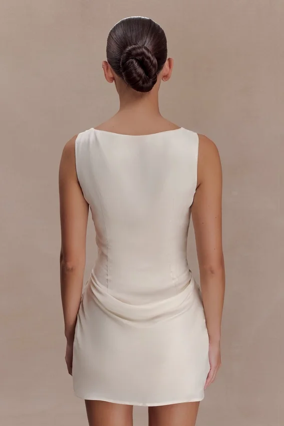 Bexley Draped Mini Dress – Ivory Bexley Draped Mini Dress – Ivory