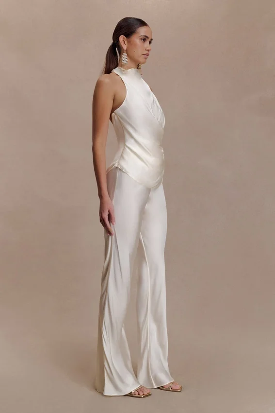 Bianca Satin Halter Top – Ivory Bianca Satin Halter Top – Ivory