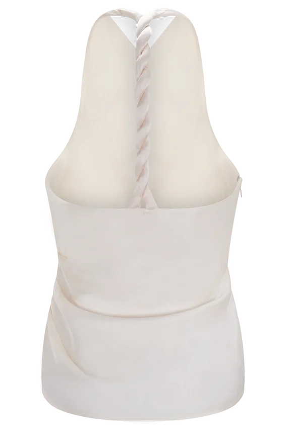 Bianca Satin Halter Top – Ivory Bianca Satin Halter Top – Ivory