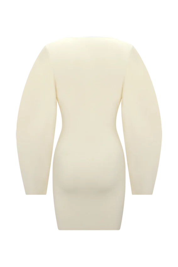 Billy Balloon Sleeve Knit Mini Dress – Ivory Billy Balloon Sleeve Knit Mini Dress – Ivory