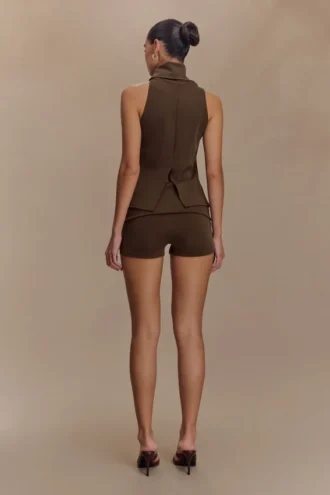 Birdie Fold Over Shorts – Chocolate Birdie Fold Over Shorts – Chocolate