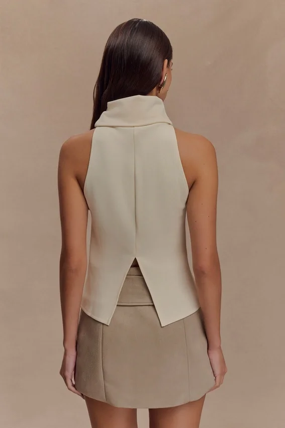 Birdie High Neck Sleeveless Top – Ivory Birdie High Neck Sleeveless Top – Ivory