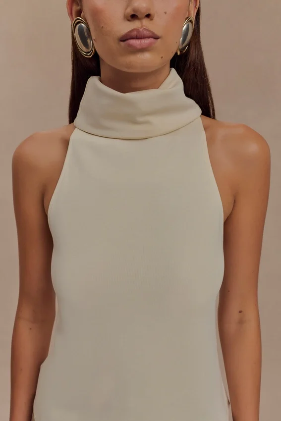Birdie High Neck Sleeveless Top – Ivory Birdie High Neck Sleeveless Top – Ivory