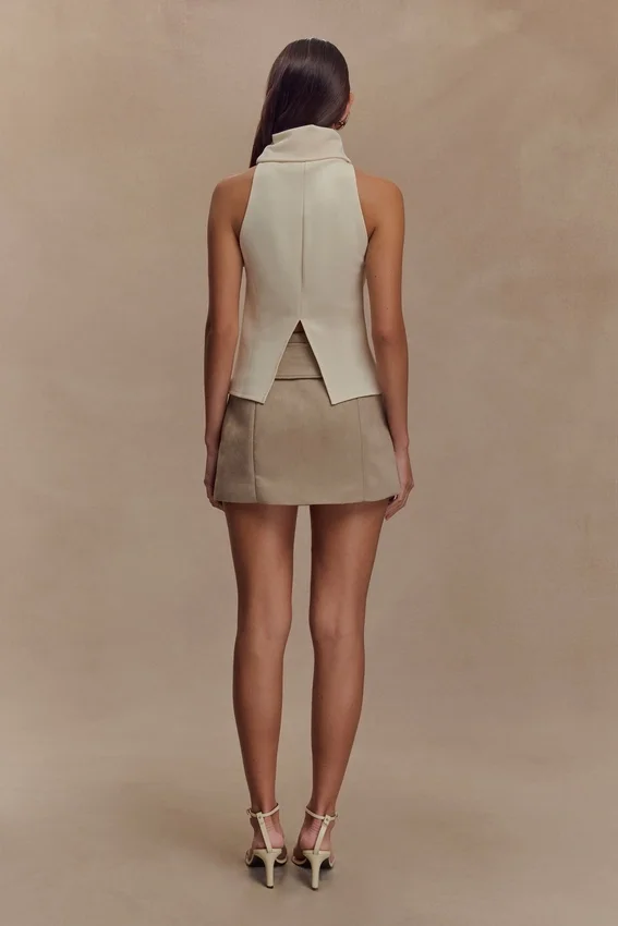 Birdie High Neck Sleeveless Top – Ivory Birdie High Neck Sleeveless Top – Ivory