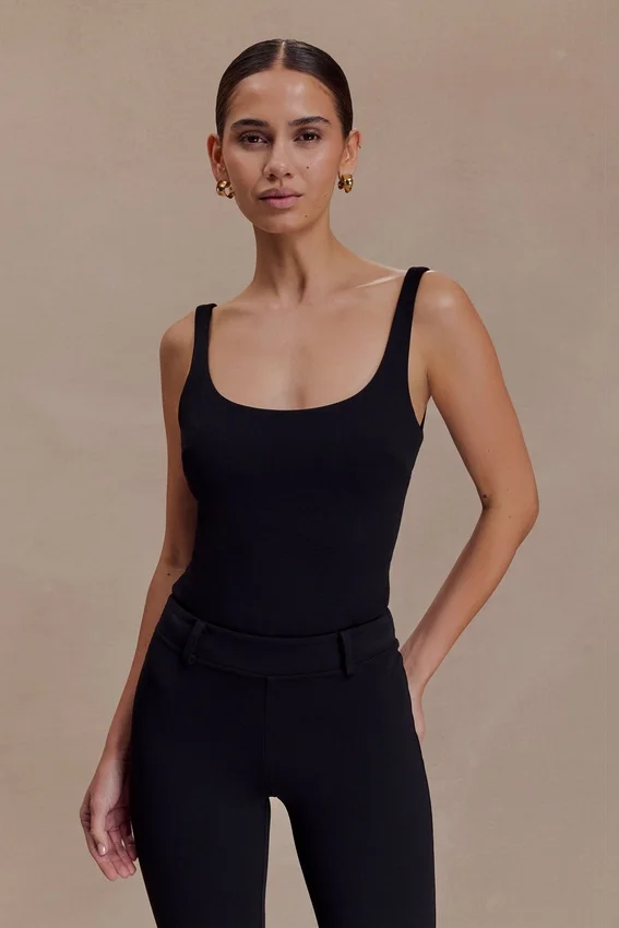 Blanca Stretch Crepe Cami Top – Black Blanca Stretch Crepe Cami Top – Black