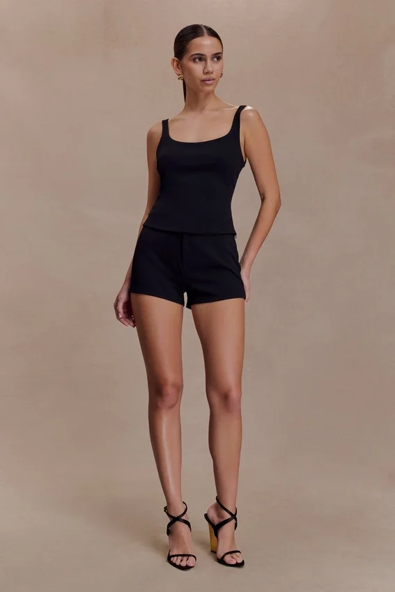 Blanca Stretch Crepe Cami Top – Black Blanca Stretch Crepe Cami Top – Black
