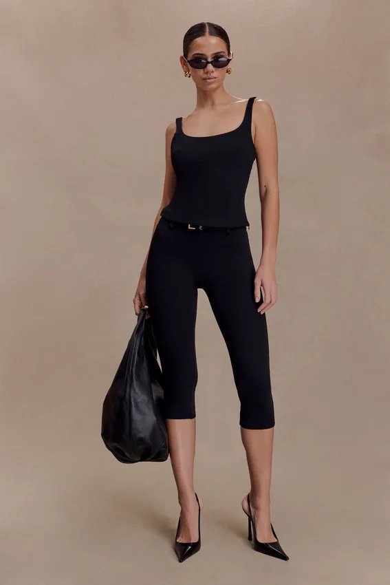Blanca Stretch Crepe Cami Top – Black Blanca Stretch Crepe Cami Top – Black