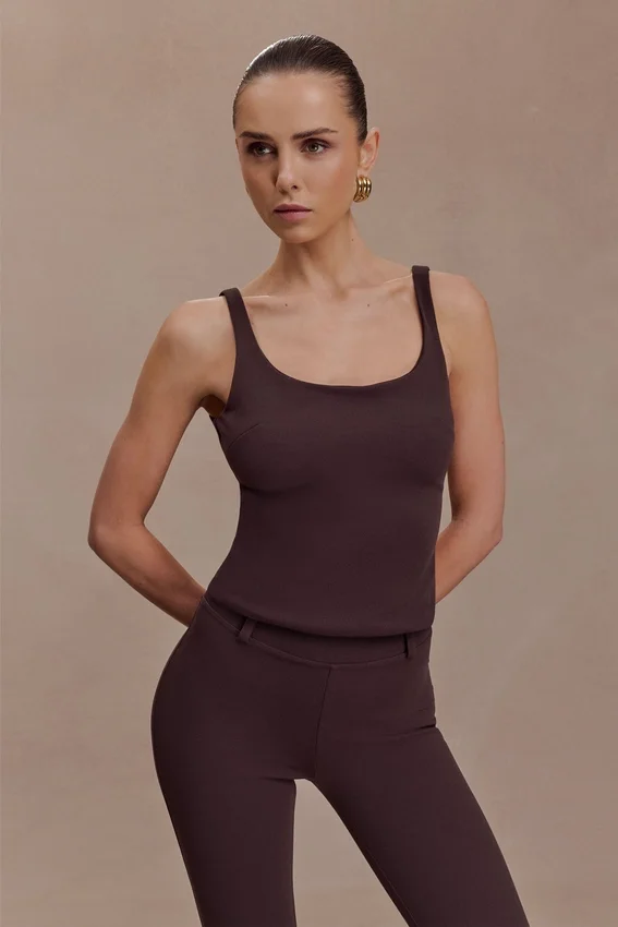 Blanca Stretch Crepe Cami Top – Chocolate Blanca Stretch Crepe Cami Top – Chocolate