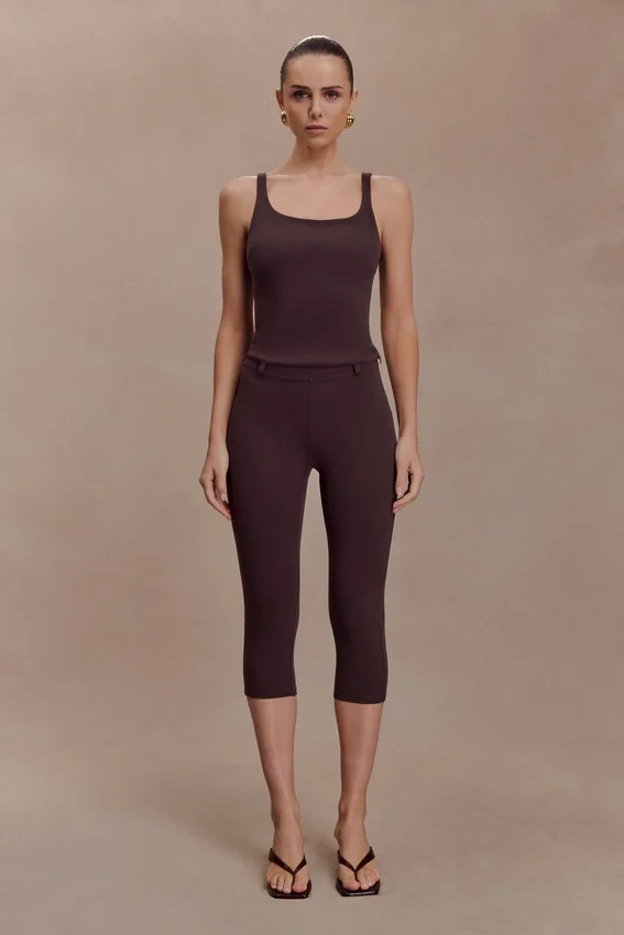Blanca Stretch Crepe Capri Pants – Chocolate Blanca Stretch Crepe Capri Pants – Chocolate