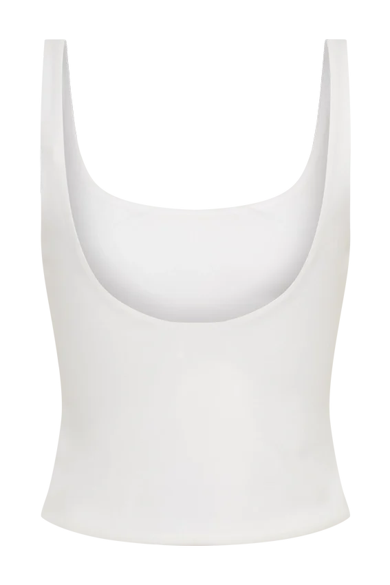 Blanca Stretch Crepe Cami Top – White Blanca Stretch Crepe Cami Top – White