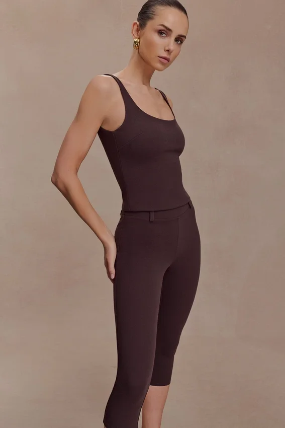 Blanca Stretch Crepe Capri Pants – Chocolate Blanca Stretch Crepe Capri Pants – Chocolate
